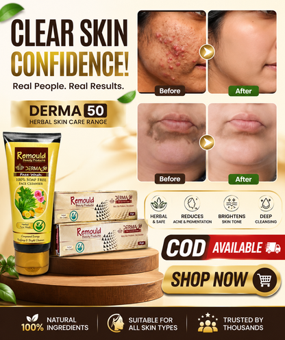 Derma50 Herbal Combo – Face Wash + Skin Cream