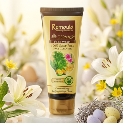 herbal face wash, acne face wash, soap free face wash, dark circles face wash, face wash for acne, derma50, remould beauty, natural face cleanser, face wash India, sensitive skin face wash, ayurvedic face wash, blemish face wash, gentle cleanser, daily face wash, oil control face wash